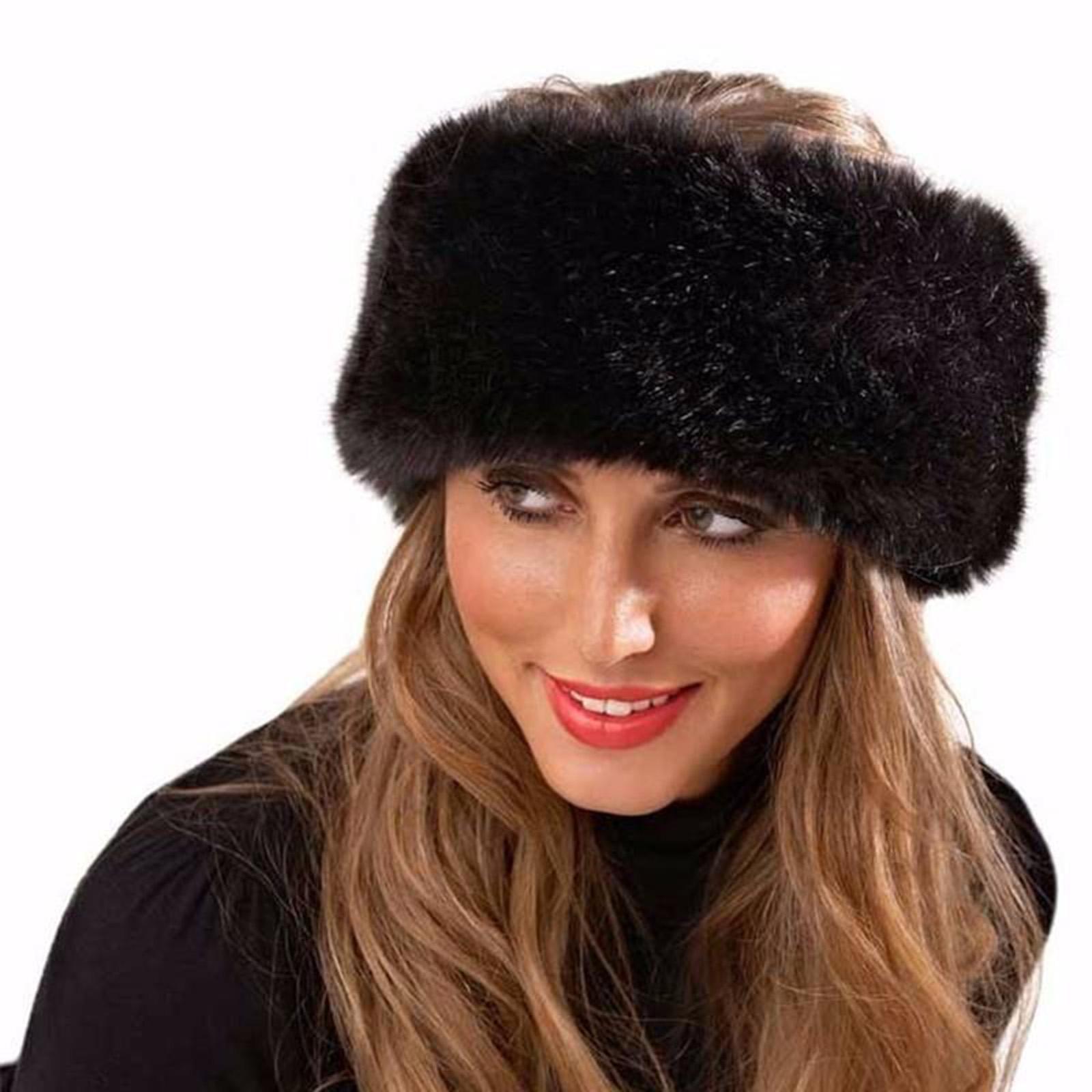 女性用、冬にぴったりの、暖かく快適なフリース裏地付きのフェイ - Fleece Ear Warmer Band のレビューと価格