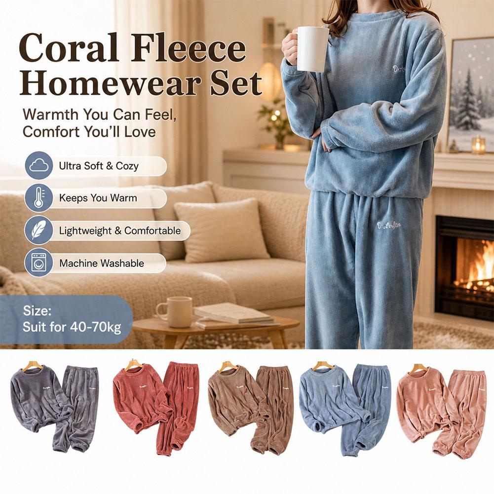 コーラルフリース素材のルームウェアセット、女性用、冬用、暖か - Corduroy Pant Warm のレビューと価格