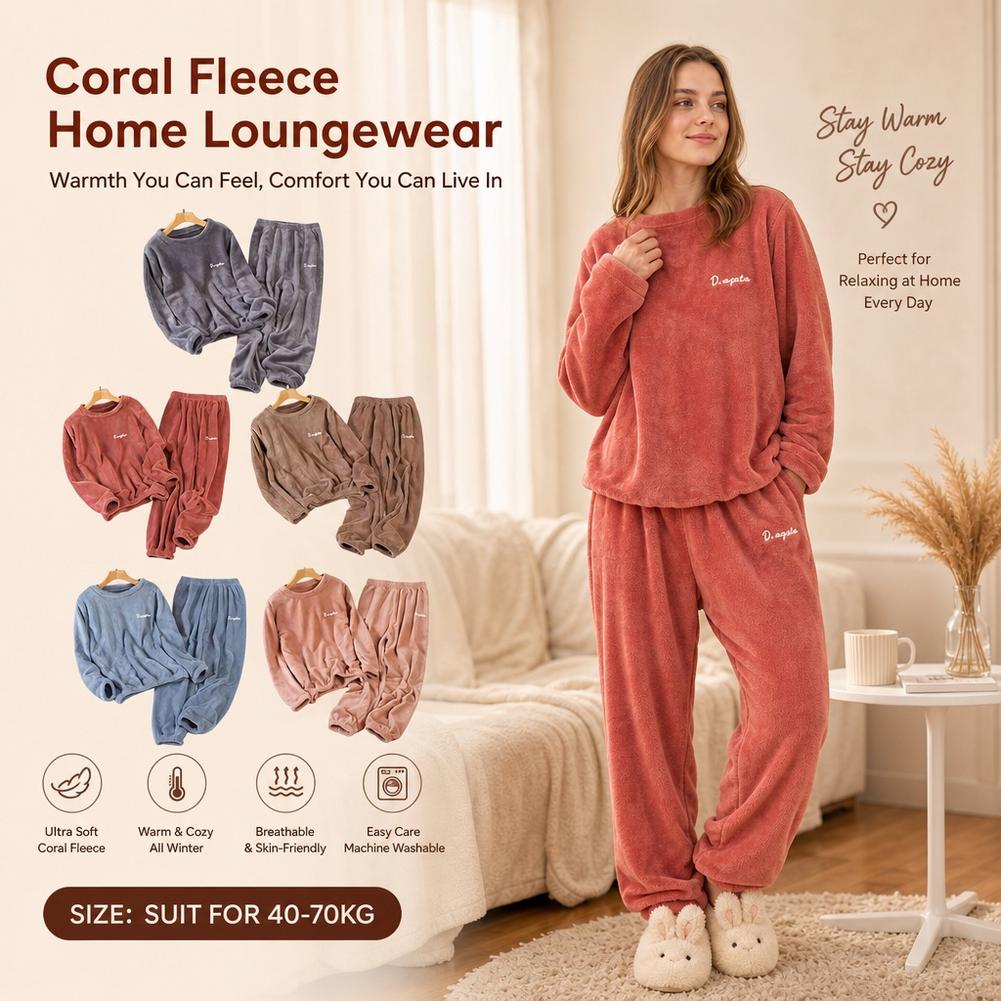 コーラルフリース素材のルームウェアセット、女性用、冬用、暖か - Corduroy Pant Warm のレビューと価格