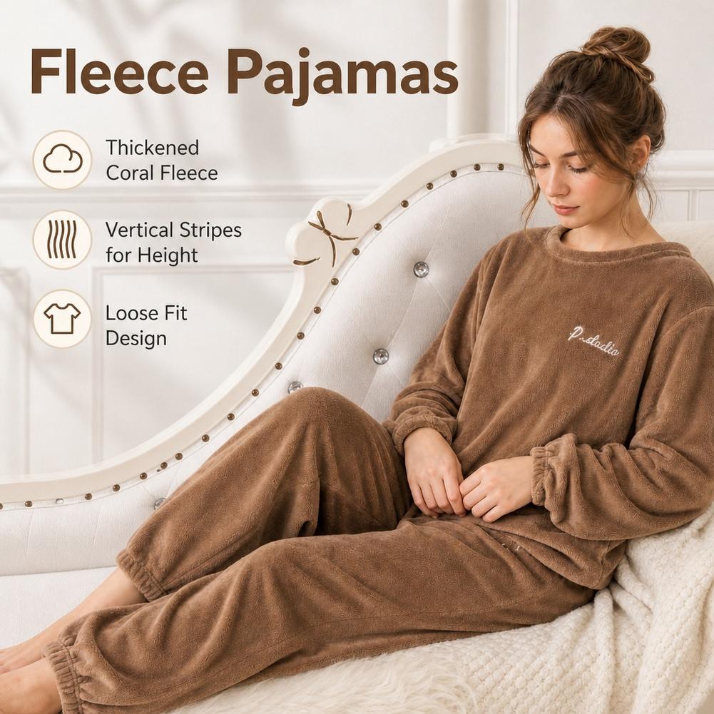 コーラルフリース素材のルームウェアセット、女性用、冬用、暖か - Corduroy Pant Warm のレビューと価格